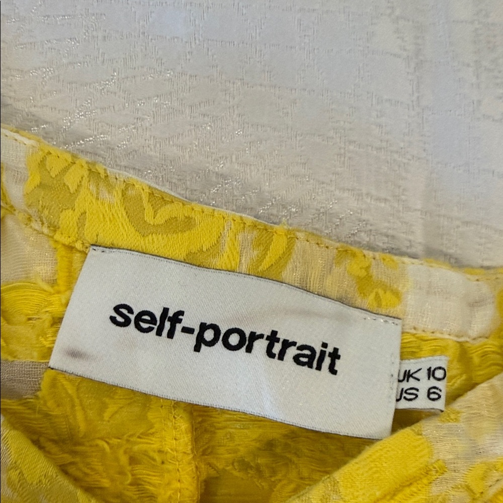 Self-Portrait Yellow Jacquard Floral Top - Picture 2 of 13